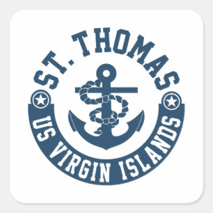 St. Thomas US. Virgin Islands Square Sticker