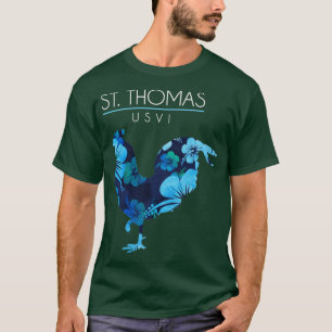 St Thomas USVI Flower Hibiscus Chicken Lover Souve T-Shirt