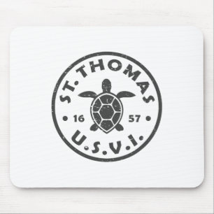 St Thomas Usvi Sea Turtle Mens Womens Kids Souveni Mouse Pad