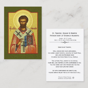 St. Timothy Bishop Martyr Prayer Holy Card