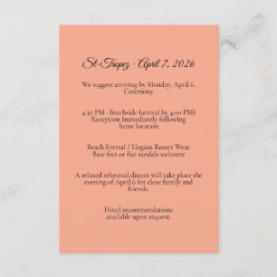 St. Tropez Destination Wedding Enclosure Card