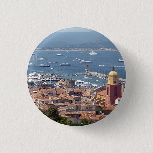 st tropez harbour 3 cm round badge (Front)