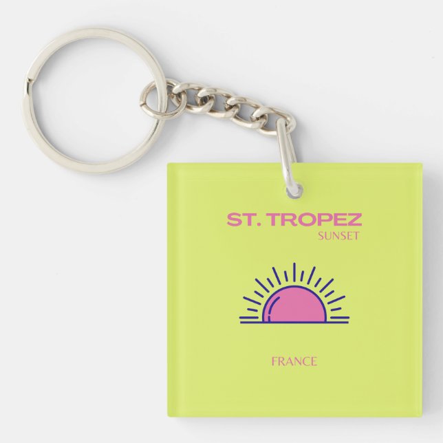 St Tropez, Preppy, Green Key Ring (Front)