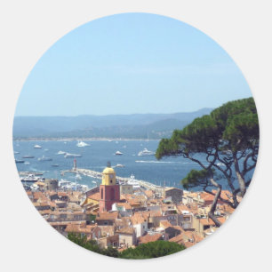 st tropez view classic round sticker