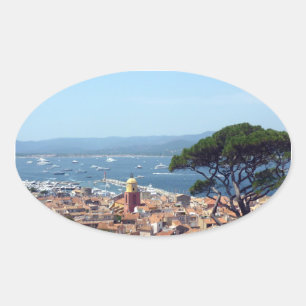 st tropez view oval sticker