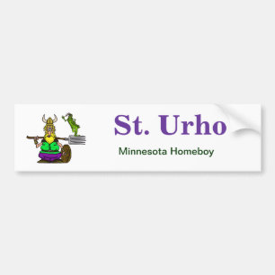 St. Urho Bumper Sticker with Peace Grasshopper