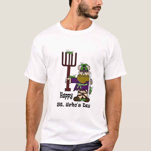 St.Urho with Lots of Grasshoppers T-shirt (Front)