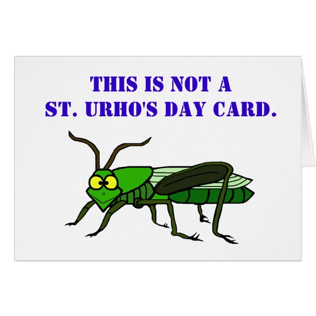 St. Urho's Day Grasshopper Bullying Card (Front Horizontal)
