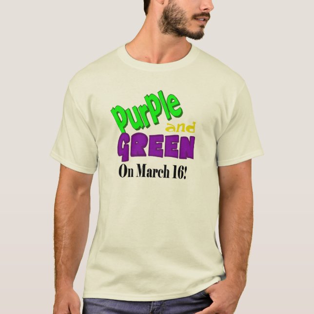 St. Urho's Day Purple and Green Inverted T-Shirt (Front)
