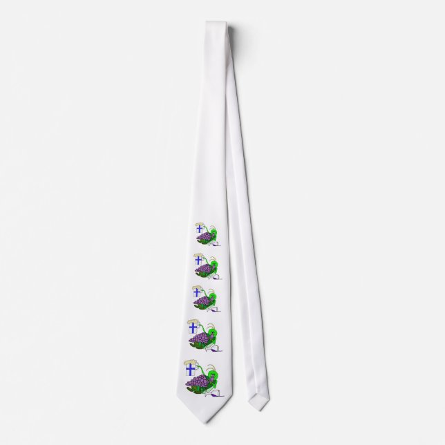 St. Urho's Day Tie with Drunk Grasshopper (Front)