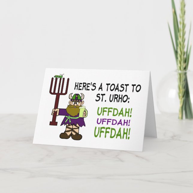 St. Urho's Day Toast Greeting Card (Front)