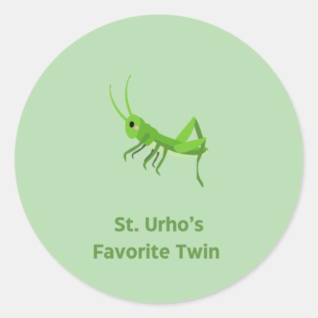 St. Urho's Favourite Twin Classic Round Sticker (Front)