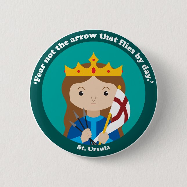 St. Ursula 6 Cm Round Badge (Front)