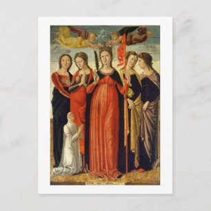 St. Ursula and Four Saints (tempera on panel) Postcard