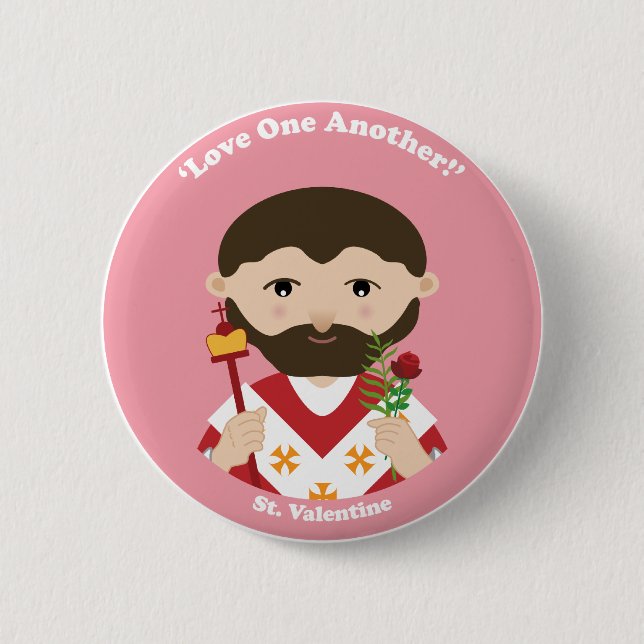 St. Valentine 6 Cm Round Badge (Front)