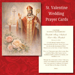 St. Valentine Catholic Wedding Prayer Card