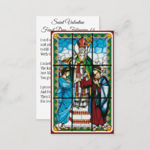 St. Valentine Prayer Poem Religious - Holy Card