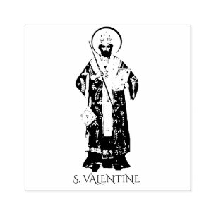 St. Valentine Priest Bishop Rubber Stamp
