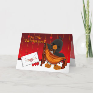 St.Valentine's Day Card, Valentine Penguin Hearts Holiday Card