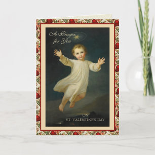 St. Valentines Day Religious Jesus Heart Prayer Holiday Card