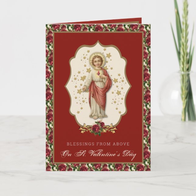 St. Valentine's Day Religious Jesus Prayer Card (Front)