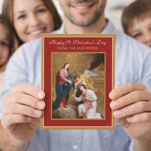 St. Valentines Day Religious Poem Prayer  Card