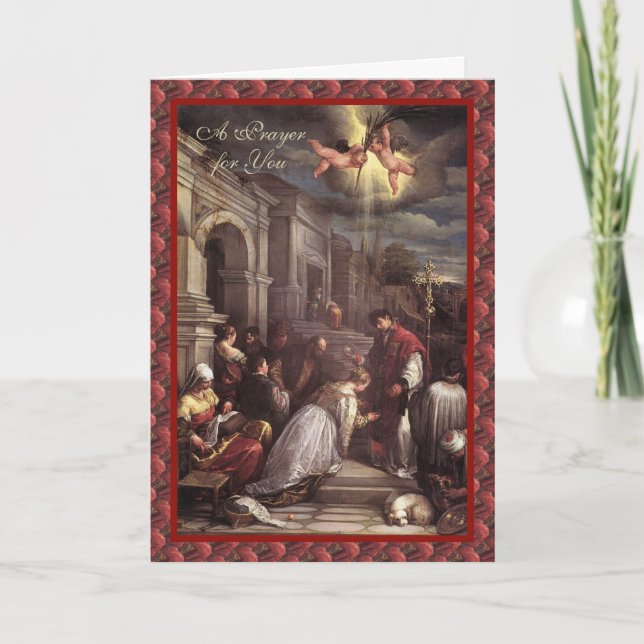 St. Valentines Day Religious  Prayer Holiday Card (Front)