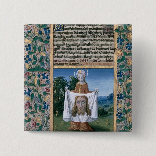 St. Veronica 15 Cm Square Badge (Front)