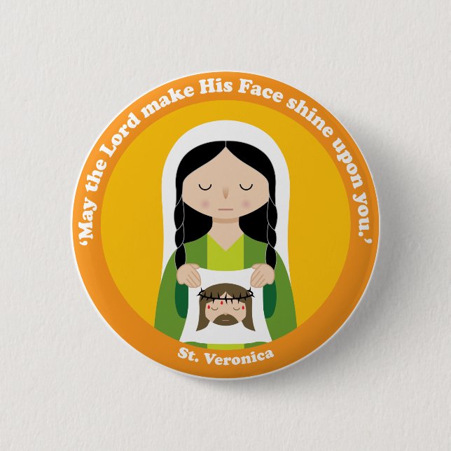 St. Veronica 6 Cm Round Badge (Front)