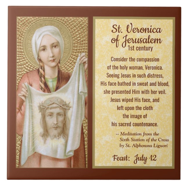 St. Veronica of Jerusalem (JM 60) Ceramic Tile (Front)