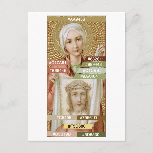 St. Veronica of Jerusalem (JM 60) Colour Palette Postcard (Front)