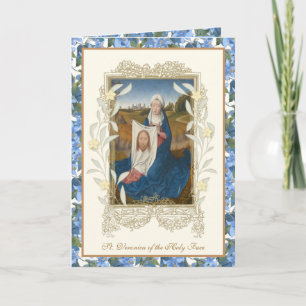 St. Veronica Religious Holy Face of Jesus Floral Card