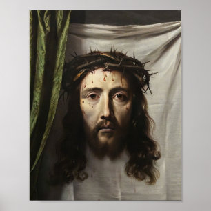 St Veronica Veil Shroud Jesus Face Catholic Saint Poster