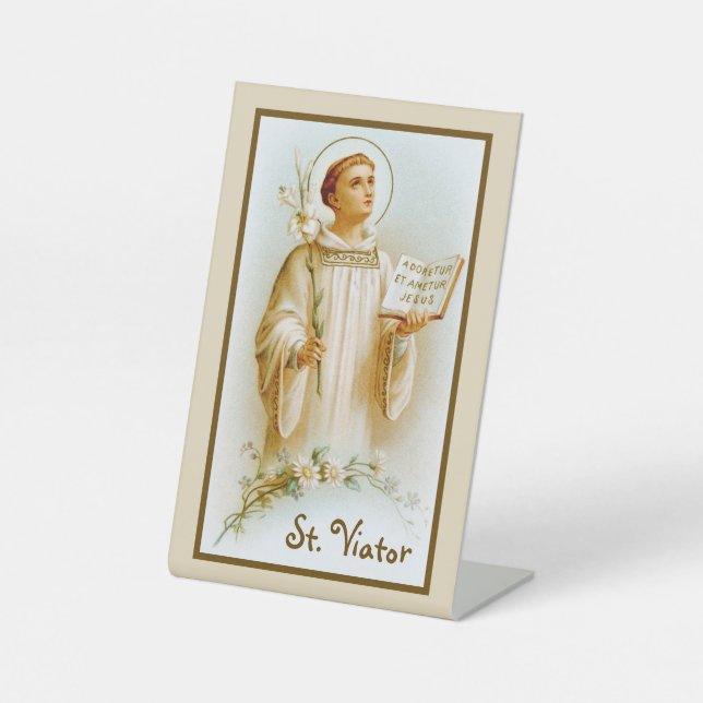 St. Viator of Lyon the Catechist (BF 02) Pedestal Sign (Front)