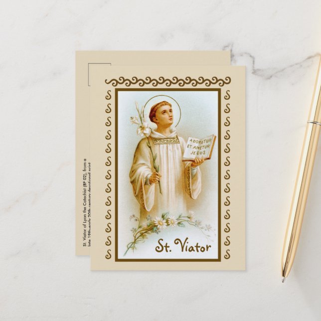 St. Viator of Lyon the Catechist (BF 02) Postcard (Front/Back In Situ)