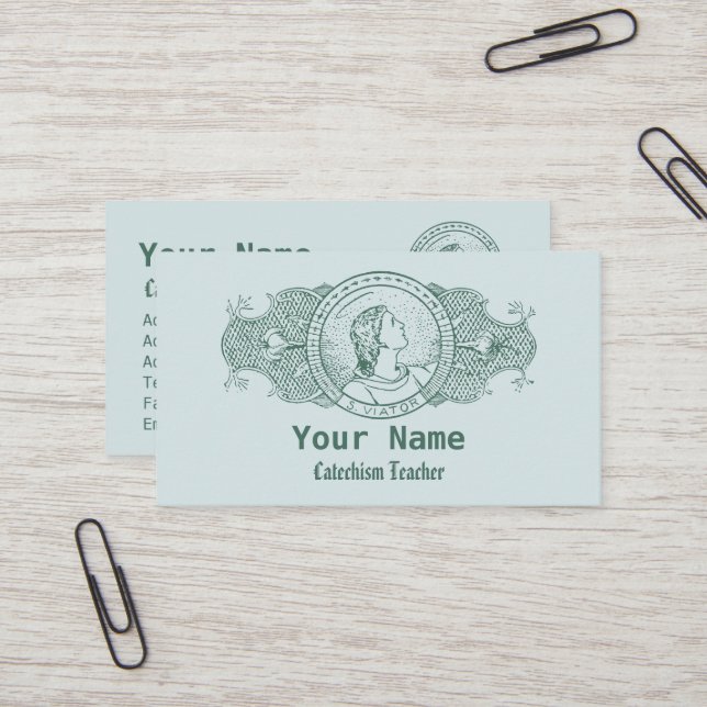 St. Viator of Lyon the Catechist (LD 001) Business Card (Front/Back In Situ)