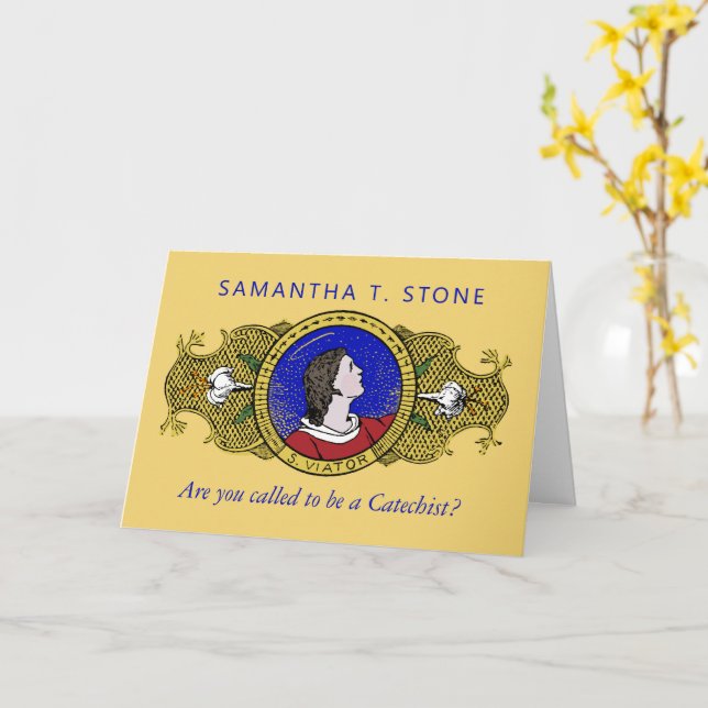 St. Viator of Lyon the Catechist (LD 001) Card (Yellow Flower)