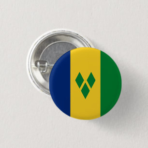 St Vincent and the Grenadines Flag Vincy 3 Cm Round Badge