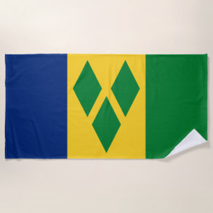 St Vincent and the Grenadines Flag Vincy Beach Towel