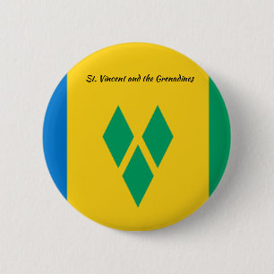St. Vincent and the Grenadines Round Flag Button