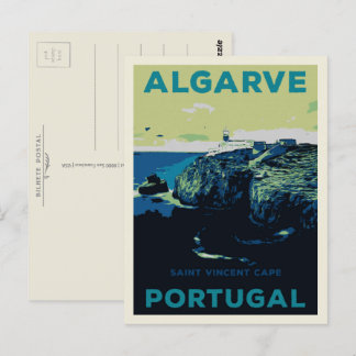St Vincent cape illustration Algarve Portugal Postcard