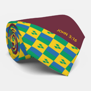 ST VINCENT Christian Scripture John 3:16 Burgundy Tie