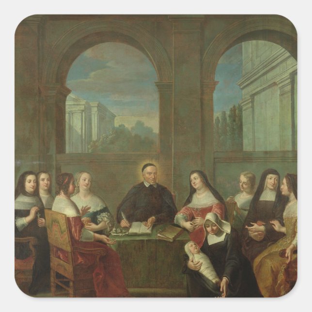 St. Vincent de Paul and the Sisters of Charity Square Sticker (Front)