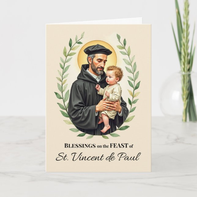 St. Vincent de Paul Feast Day Blessings Wreath Card (Front)