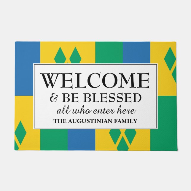 ST VINCENT Family Welcome Doormat (Front)