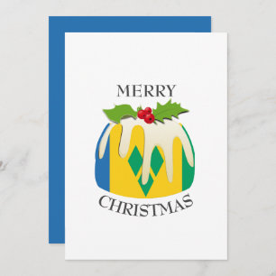 ST VINCENT FLAG   Christmas Pudding   Festive Holiday Card