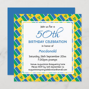 ST VINCENT FLAG Custom 50th Birthday Celebration Invitation