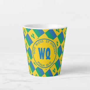 ST VINCENT FLAG Patriotic Customisable Yellow Latte Mug