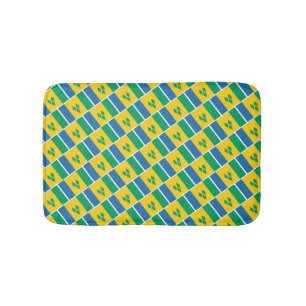 ST VINCENT FLAG Patriotic Geometric Modern Bath Mat