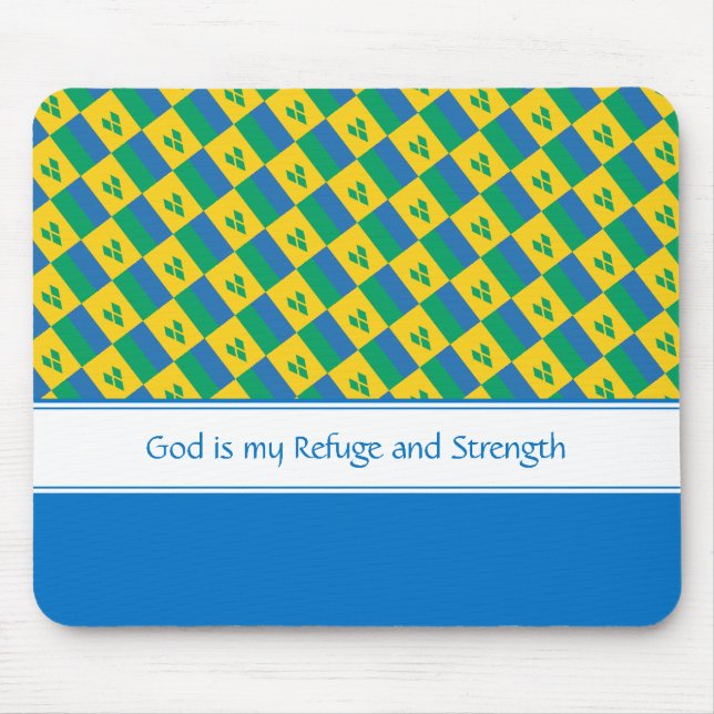 ST VINCENT God Refuge Strength Christian CUSTOM Mouse Pad (Front)